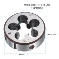 Round Threading Die 11 16-18 Uns Thread Right Hand Screw Cutting Fixed Dies Alloy Tool Steel Tapping Repair