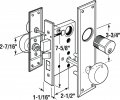 Segal Se 26010 Mortise Lock Set Brass Right Hand 2-1 2 In Backset Surface Mounted Single Pack