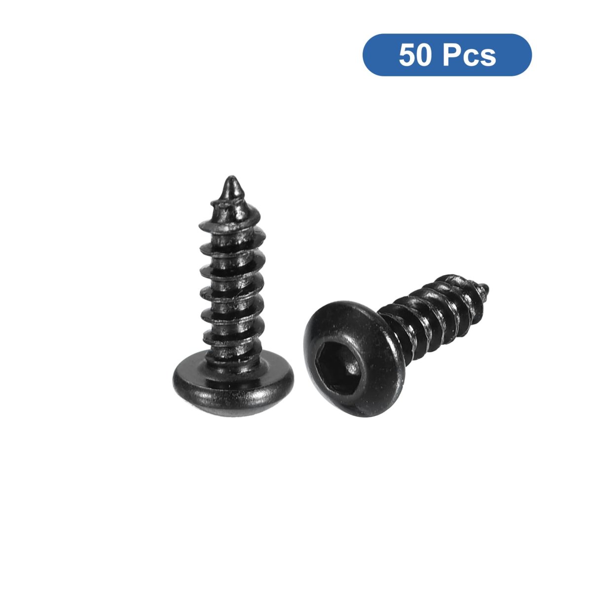 Hex Socket Self Tapping Screws M3 X 10mm Carbon Steel Wood Screw 50pcs