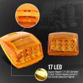Partsam 5x Super Bright Amber Yellow 17led Cab Marker Top Roof Lights Assembly Compatible With Kenworth Peterbilt Freightliner