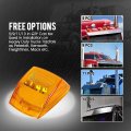 Partsam 5x Super Bright Amber Yellow 17led Cab Marker Top Roof Lights Assembly Compatible With Kenworth Peterbilt Freightliner