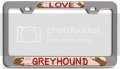 Love Greyhound Dogs Pets 3d Metal License Plate Frame Universal Fit For Auto Suv And Truck Tag Holder 12 In X 6 Heavy Duty 