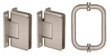 Crl Brushed Nickel Cologne Shower Pull And Hinge Set