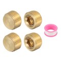 4 Pcs Brass Plug Hex Counter Sunk G3 8 Male Threaded Socket Pipe Fittings Head Plug For Water Oil Gas 