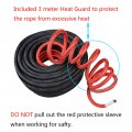 Anzio 85ft 3 8 Black Synthetic Winch Rope Line Cable 20500lbs W Protective Sleeve 500a Solenoid Relay Compatible With 4x4