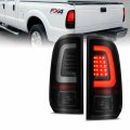 Amerilite For 2008-2016 Ford F250 F350 F450 Sd Pickup Truck Dark Black C-type Led Tube Replacement Tail Lights W Reverse Bulb