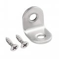 Corner Brace Angle Bracket Fastener L Shape 20mmx20mmx16mm Stainless Steel Round End With Screws 10pcs 