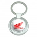 Graphics More Honda Powersports Logo Keychain Classy Round Chrome Plated Metal