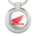 Graphics More Honda Powersports Logo Keychain Classy Round Chrome Plated Metal