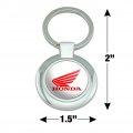 Graphics More Honda Powersports Logo Keychain Classy Round Chrome Plated Metal