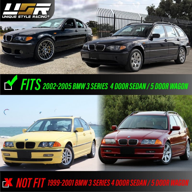 Smoke Lens Corner Lights With Canbus Led Bulbs For 2002 To 2005 Bmw E46 3 Series 4 Door Sedan And 5 Wagon Left Right Set