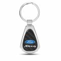 Ipick Image Compatible With Ford Focus Real Black Carbon Fiber Chrome Metal Teardrop Key Chain
