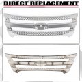 Hecasa Front Grille Insert For 2011-2015 Ford Explorer Overlay Trim Cover Grill Snap On Chrome Silvery