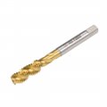 Uxcell Metric Spiral Machine Screw Tap M8 Thread H2 3 Flutes Cobalt Titanium Plating M35 Hss
