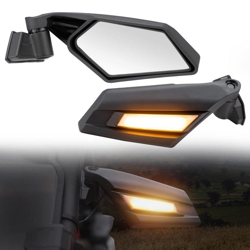 Maverick X3 Side Mirrors With Led Light A Utv Pro Racing Turn Signal Lights For Can Am Max Xrs Xds Turbo R Rr 2017-2023