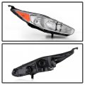 Acanii For 2014-2017 Ford Fiesta Titanium Chrome Headlight Headlamp Assembly Replacement Front Passenger Side