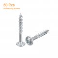 Uxcell 8x1-1 4 Pocket Hole Screws 50pcs Phillips Drive Self Tapping Wood With Zinc Plated For Woodworking