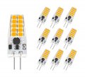 10 Pack G4 Led Bulbs 12v Warm White 2700k 3w 300lm Bi Pin Base Jc T3 Halogen Equivalent For Chandelier And Landscape Lighting 