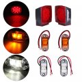 80a Side Marker Light 2pcs Red Square Tail Lamp Stop Turn 4pcss Fit For Boats Van Truck Trailer Pickups Waterproof Signal Light