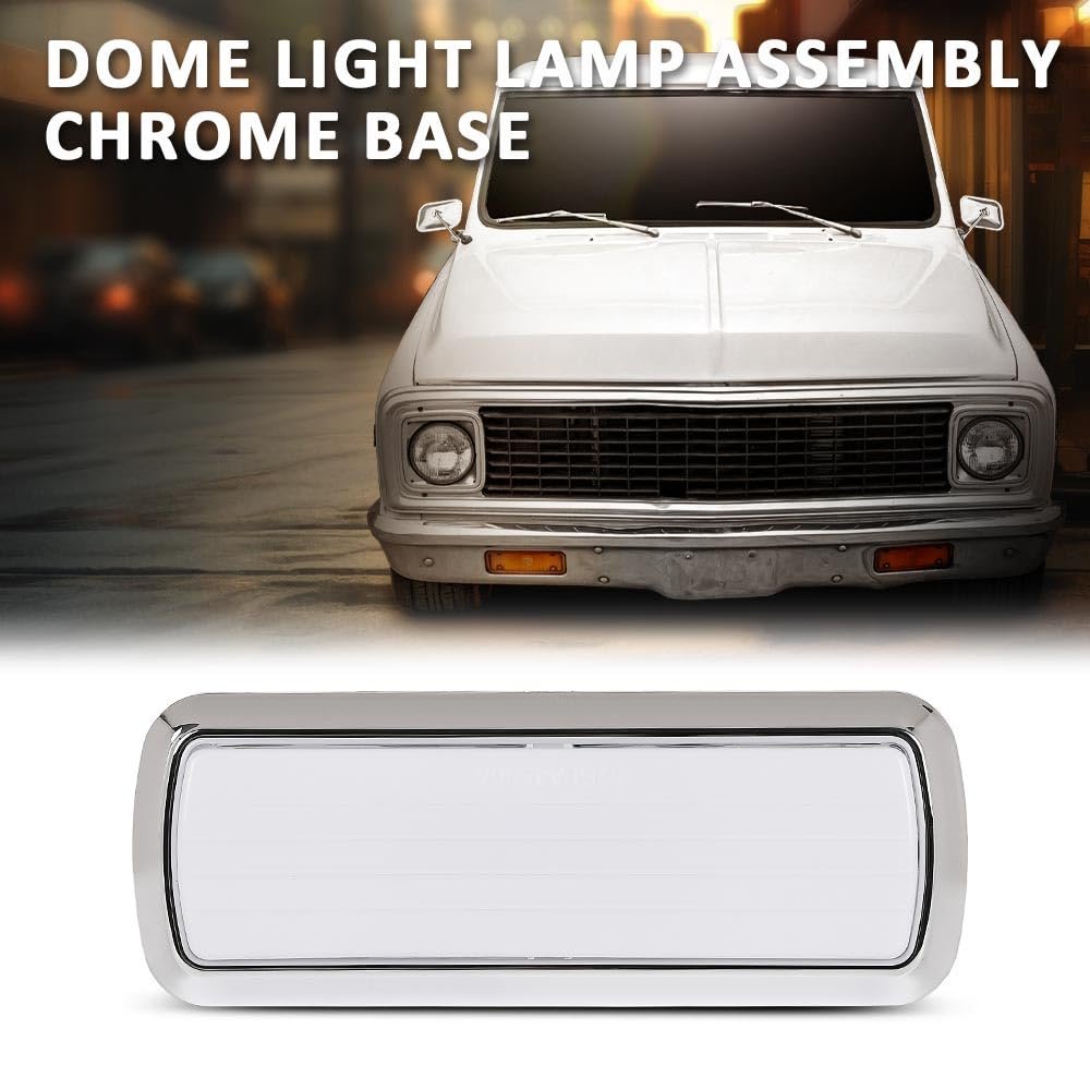 Dome Light Lamp Assembly For Chevy Gmc Pickup Truck C K 10 20 30 1960-1972 Inside Cab Clear Lens