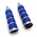 Httmt Trhb114a-25- Blue Billet Rubber 1 25mm Handlebar Grips Compatible With Kawasak Vulcan Shadow