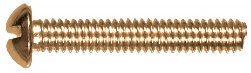 Machine Screw Brass Round Head Slotted Fine Thread 10-32 X 2 In Gold 15 Pack