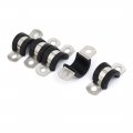 Uxcell 12mm Dia Epdm Rubber Lined U Shaped Pipe Tube Wire Clamps Clips 5pcs