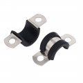 Uxcell 12mm Dia Epdm Rubber Lined U Shaped Pipe Tube Wire Clamps Clips 5pcs