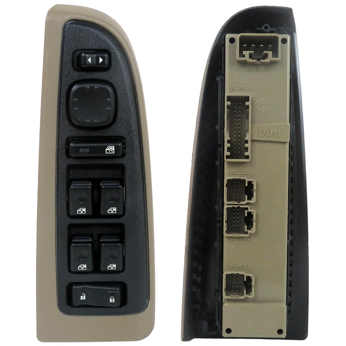 Front Driver Side Door Lock And Power Window Switch With Tan Bezel Assembly For Yukon Xl 1500 2003-2006 Replace Part 15883323