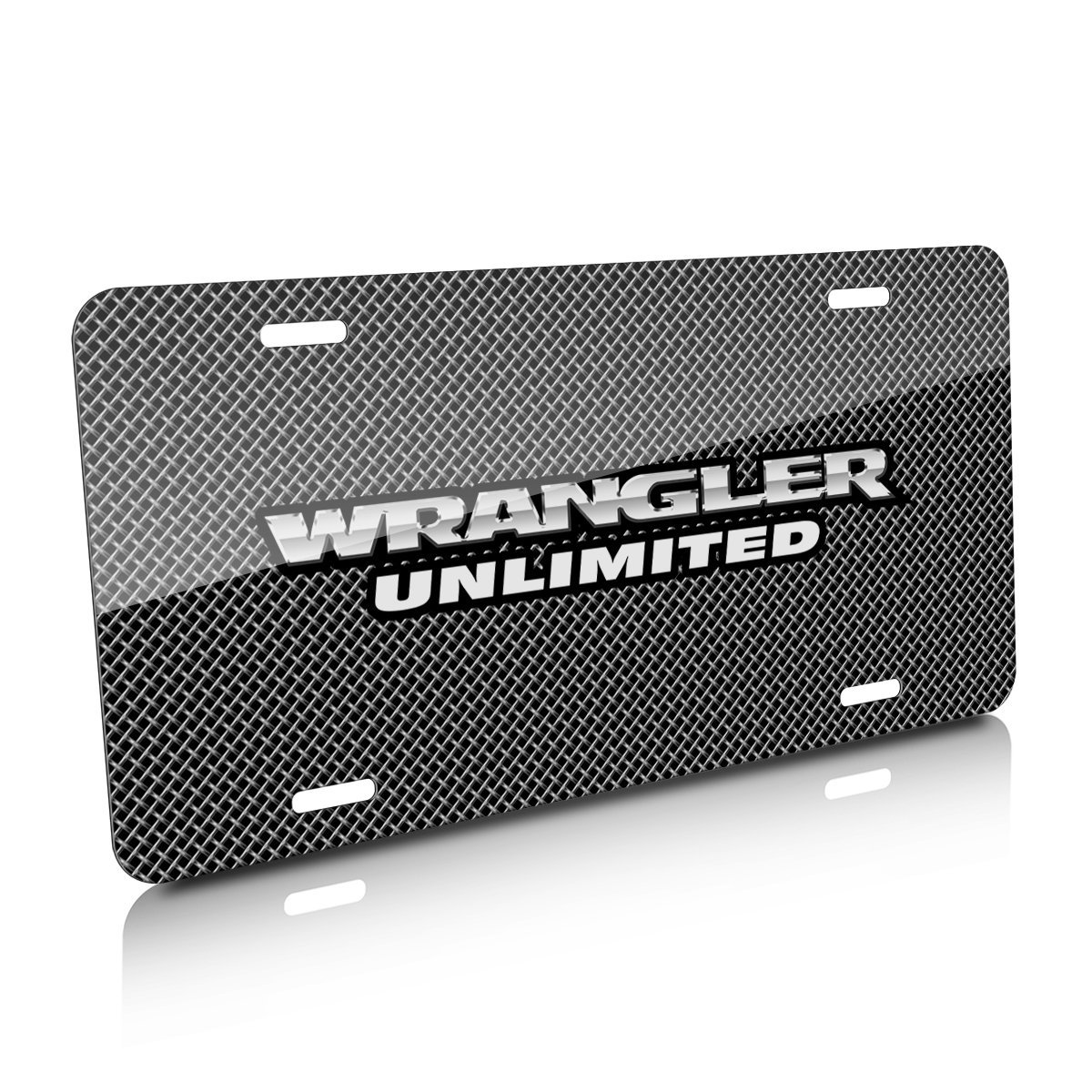 Jeep Wrangler Unlimited Front Mesh Grill Graphic Aluminum Metal License Plate 12 In X 6 Universal Fit Official Licensed Ggl01