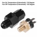 1 Set Auto Engine Temperature Cooling Fan Switch Fitting Adapter 6an 170 F On-155 Off