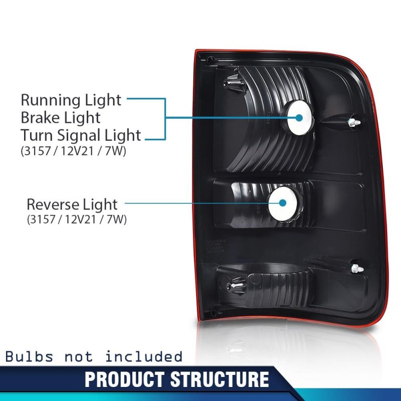 Pair Tail Light W O Bulbs For Ford F150 Lariat Xl New Body Style 2004 Fit King Ranch 2005-2006