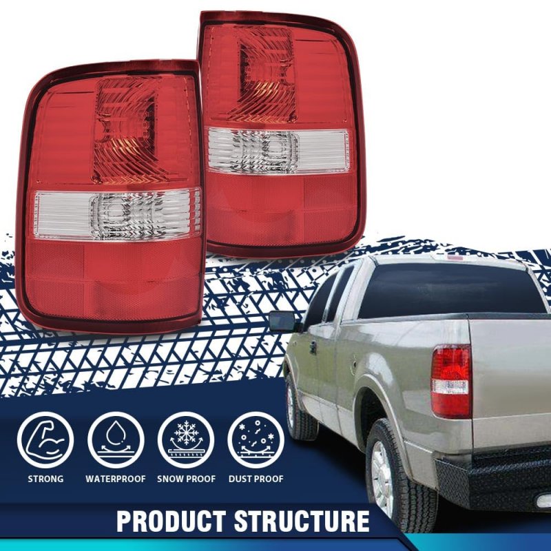 Pair Tail Light W O Bulbs For Ford F150 Lariat Xl New Body Style 2004 Fit King Ranch 2005-2006