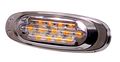 Maxxima M72270ycl Amber Led Clear Lens Oval Clearance Marker Light With Stainless Steel Bezel 