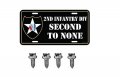 United States Army 2nd Infantry Div Second To None Metal License Plate 6 X 12 In Aluminum Enamel With Fastener Screws Universal 