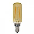 S9873 Led Candelabra Light Bulb E12 Base T6 Shape Transparent Amber 2 5w 40w Equivalent 2700k 3 19 In Length 