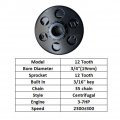 Qymoto 12 Tooth 35 Chain 3 4a A Bore For Go Kart Minibike Centrifugal Clutch Compatiable With 196cc 212cc 6 5hp Engine Gx160
