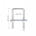Uxcell Square U-bolts 1-1 4 30mm Inner Width Carbon Steel M6 With Nuts Frame Plate Round Washers