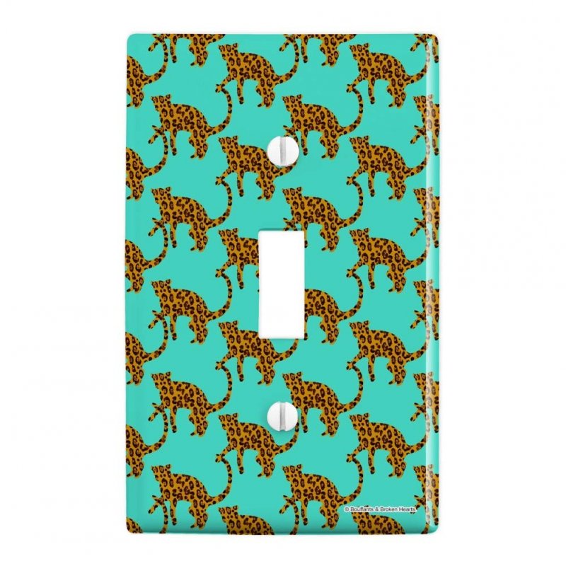 Jungle Cats Cheetah Plastic Wall Decor Toggle Light Switch Plate Cover
