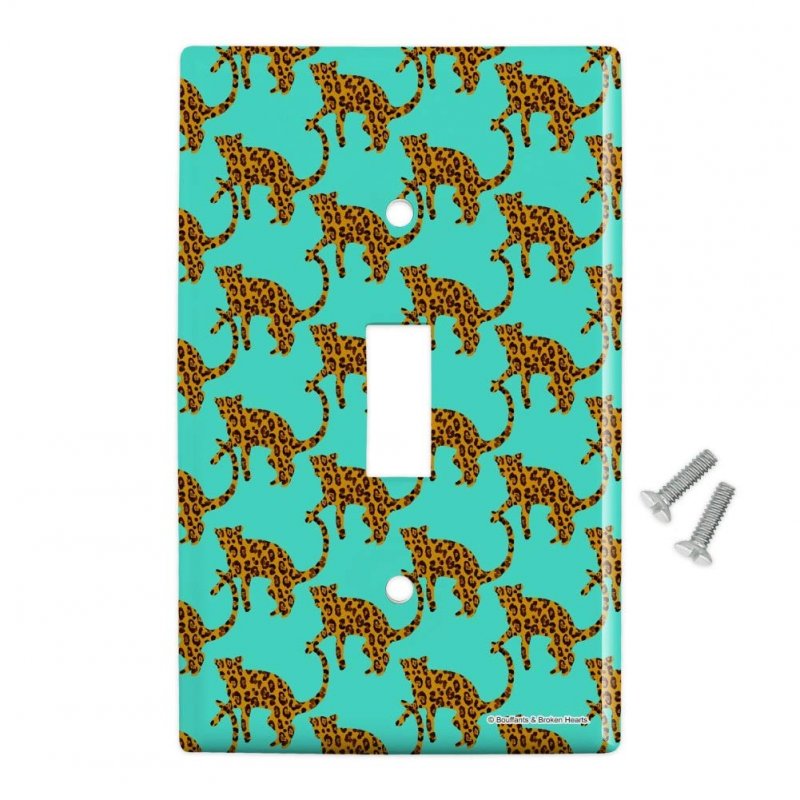 Jungle Cats Cheetah Plastic Wall Decor Toggle Light Switch Plate Cover