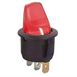 Ces Spst 12 Volt Dc Illuminated Rocker Switch Red