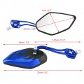 Mirrors For Motorcycles Rearview 1 Pair Of Universal Motorcycle Scooter Aluminum Flame Pattern Side Rear View 8mm 10mm Blue