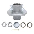 4 On Inch Galvanized Trailer Hub Replacement For 2000 Lbs 1 Or 1-1 16 Spindle With Bearing Kit 6 Pieces Set 