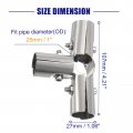 Uxcell 4 Way Structural Pipe Connector 2pcs Chain Link Fence Clamp Stainless Steel Corner Fitting End Rails Fit Od 1 Inch 25mm