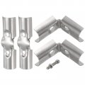 Uxcell 4 Way Structural Pipe Connector 2pcs Chain Link Fence Clamp Stainless Steel Corner Fitting End Rails Fit Od 1 Inch 25mm