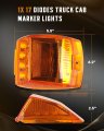 Amber Led Truck Cab Marker Light 17 Diodes Waterproof Side Trailer Clearance For Freightliner International Harvester And