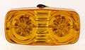 13x Trailer Marker Led Light Double Bullseye Amber Red 12led Clearance Side Bulls Tiger Eye With Chrome Base 