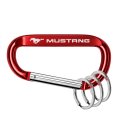 Ipick Image Officially Licensed Ford Mustang Laser-etched Red Metal Carabiner Keychain With Split Key Rings