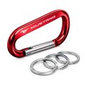 Ipick Image Officially Licensed Ford Mustang Laser-etched Red Metal Carabiner Keychain With Split Key Rings