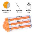 Austor Pack Of 6 Solder Wire 60-40 Rosin Core 0 6mm Electrical Soldering 20g